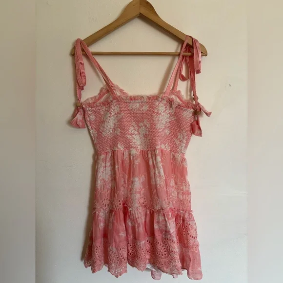 Love Shack Fancy Olani Mini Coral Romance Dress Size Small - Picture 5 of 10